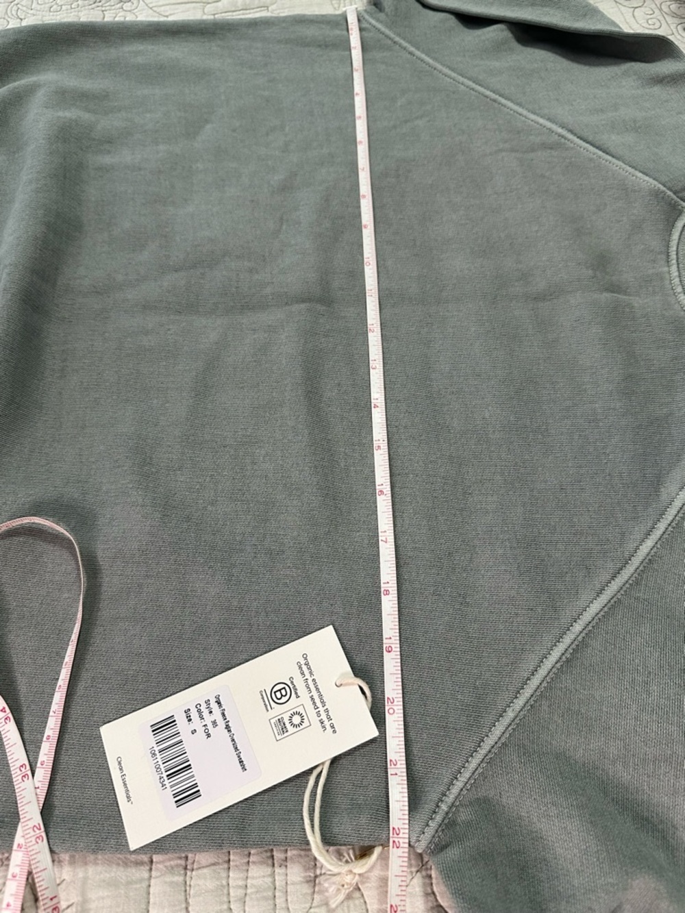 Mate the Label Organic Fleece Raglan Oversized Sweatshirt Forest Green S NWT - Picture 5 of 8